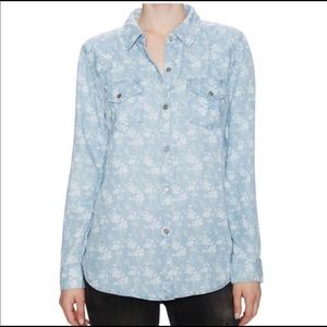 Rails White Floral Chambray Button Down